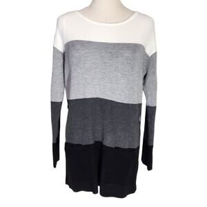 Vince Camuto Grey Striped Long Sleeve Sweater New With Tags Women's Size S